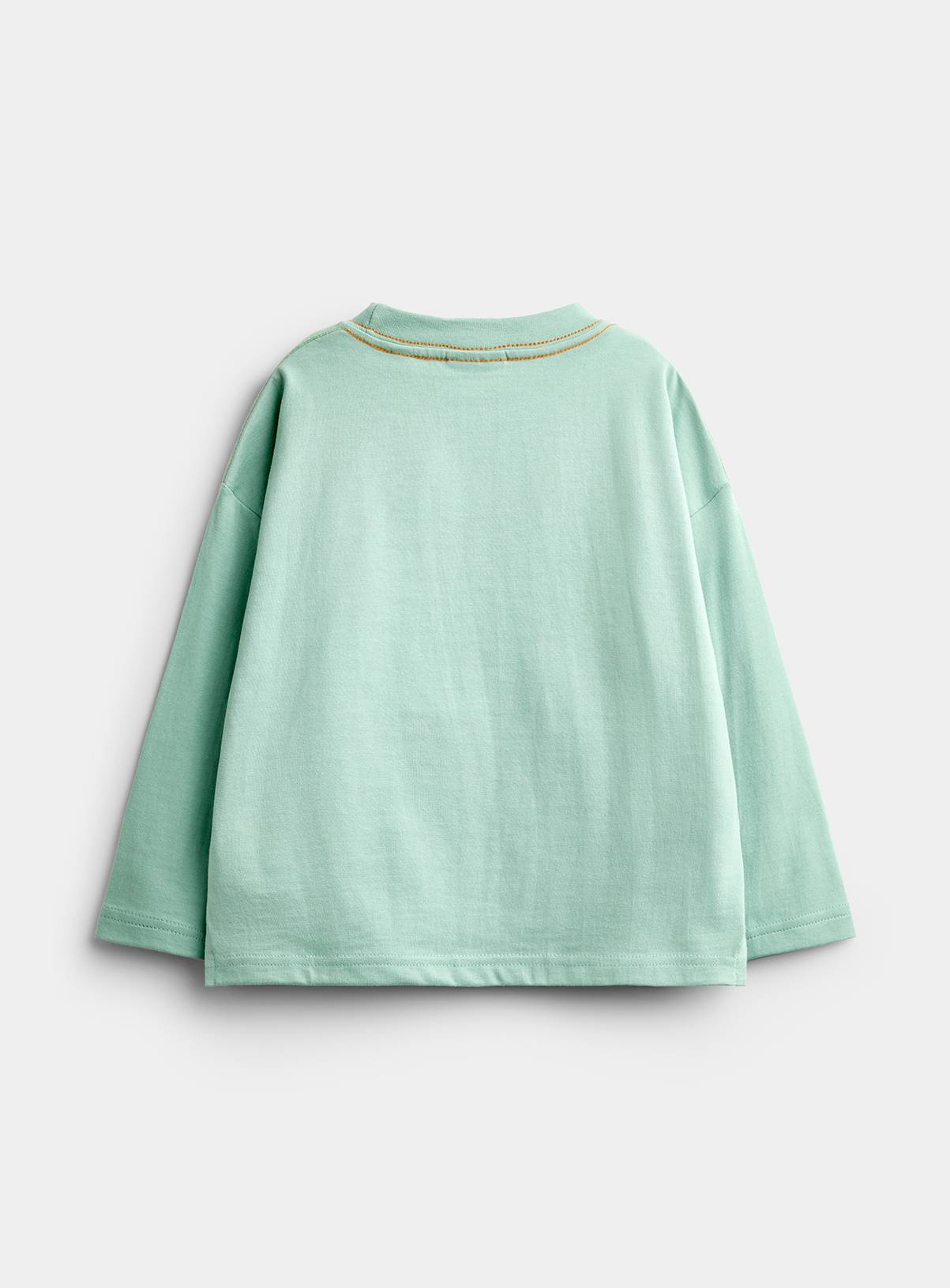 JOJO MAMAN BÉBÉ Painterly Tractor Scene Printed Top Light Green 3-4 Years - Image 2